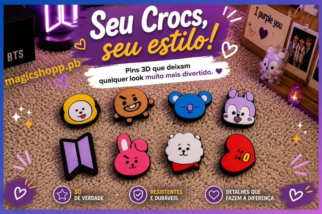Pins 3D BT21 para Crocs