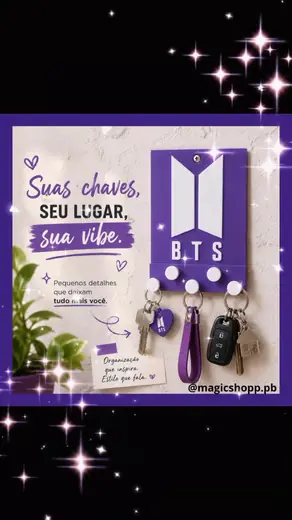 Porta-chaves BTS logo roxo