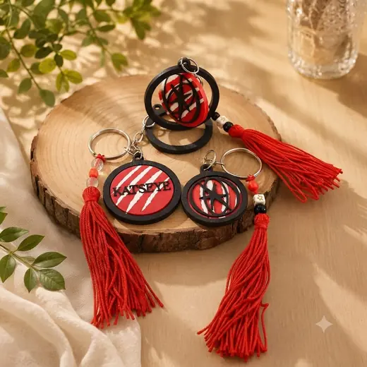 Chaveiro KATSEYE tassel vermelho