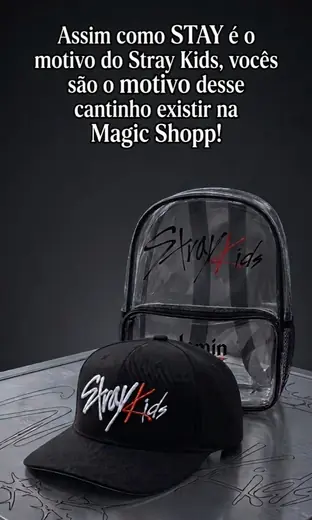 Kit Stray Kids mochila e boné preto
