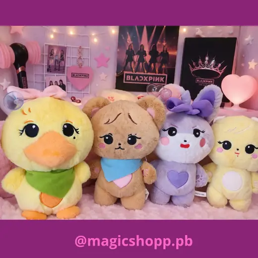 Kit Pelucias Pato, Urso, Coelha e Ovelha