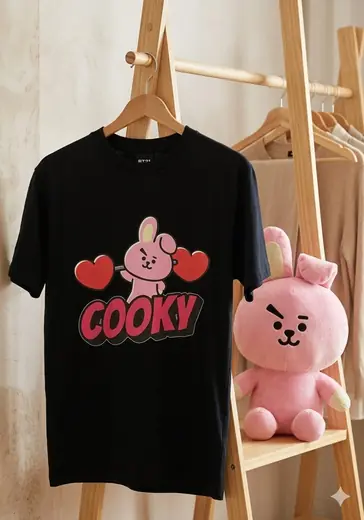 Camiseta Preta BT21 Cooky